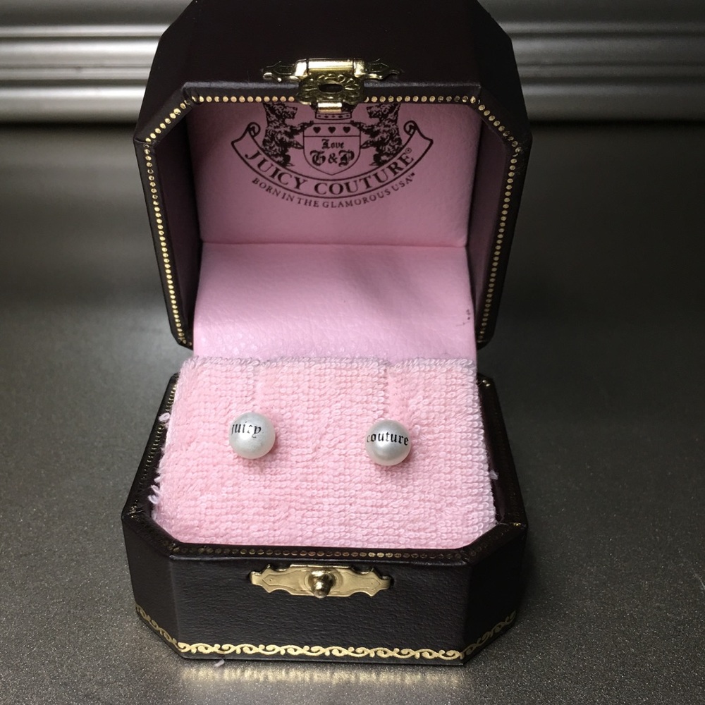 Vintage Juicy Couture Pearl Earrings in Box